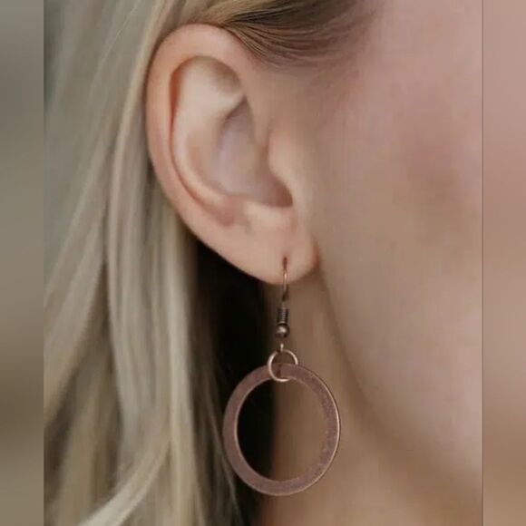 Paparazzi In Full Orbit Copper Necklace and Earring Set - Picture 2 of 3
